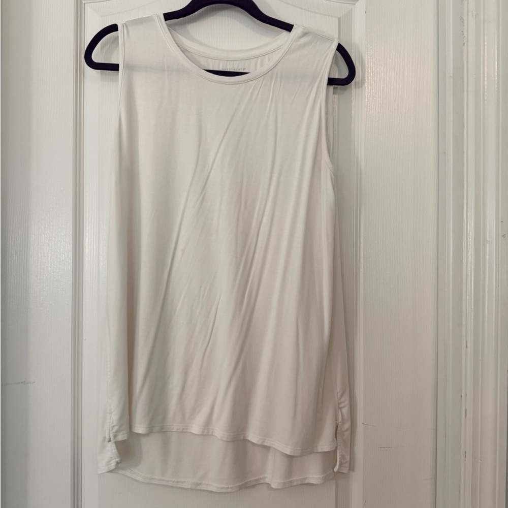 Investments Sleeveless Cream Tank Top